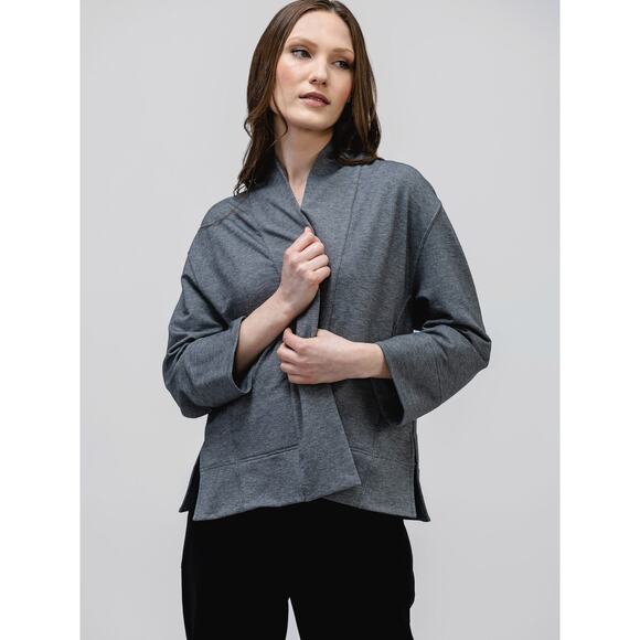 NWT Ministry of Supply Women's Fusion Terry Cardigan Classic Grey Heather XXS - Picture 1 of 9